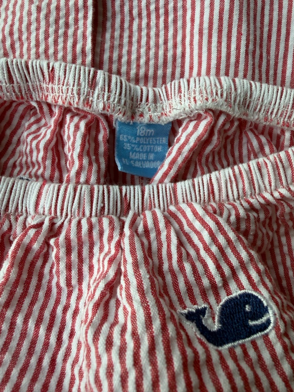 Anavini Seersucker Whale Embroidered Baby Dress Set 18mo - Picture 5 of 6
